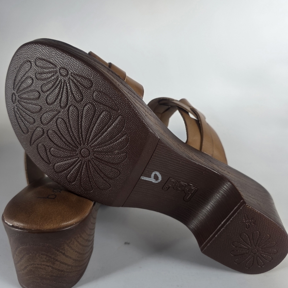 BØC Born Concept Women’s 9 Brown Leather Braided Slide Sandals Comfort Platform - Picture 8 of 8